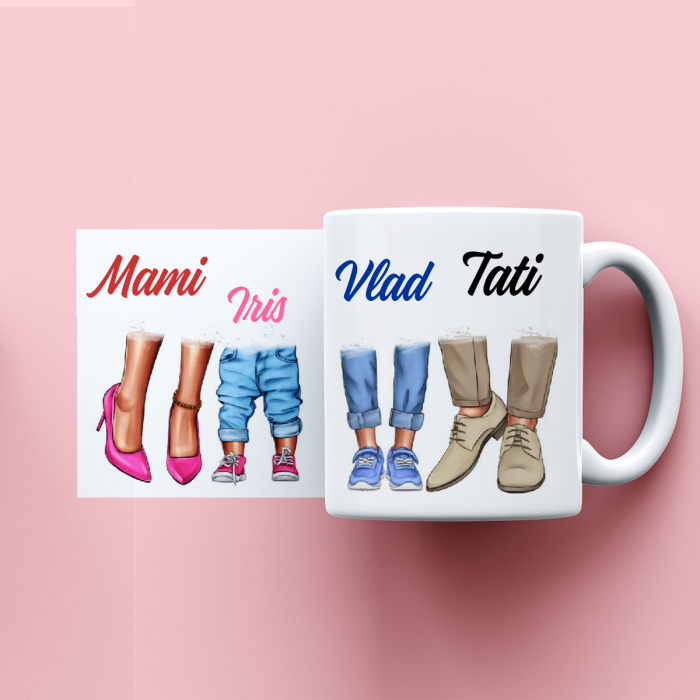 Cana personalizata cu poza si nume Our family [1]