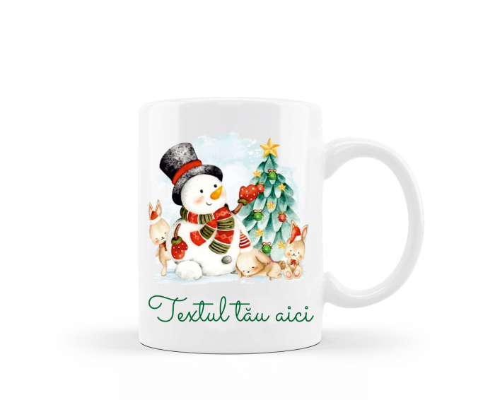 Cana personalizata de Craciun om de zapada cu brad [1]