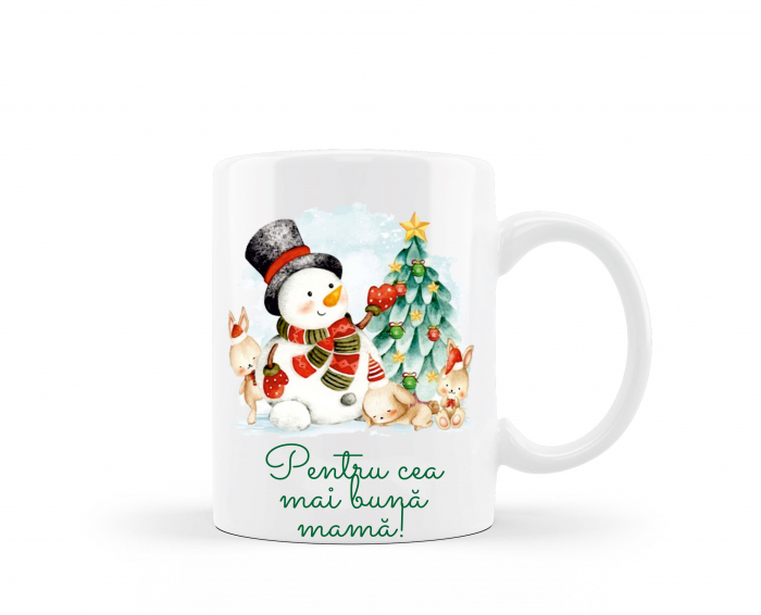Cana personalizata de Craciun om de zapada cu brad [3]
