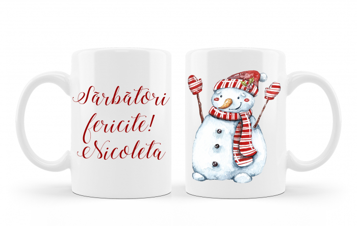 Cana personalizata om de zapada fular rosu [1]