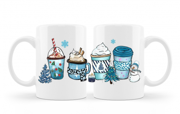 Cana personalizata Blue Christmas [1]
