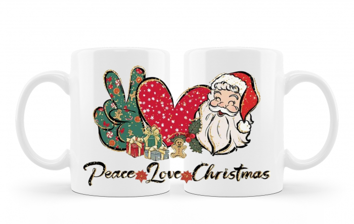 Cana personalizata Peace love Christmas [1]
