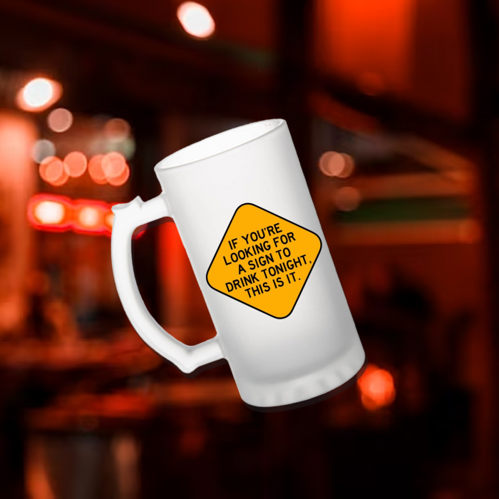 Halba de bere personalizata cu mesaj Sign to drink 700ml [2]