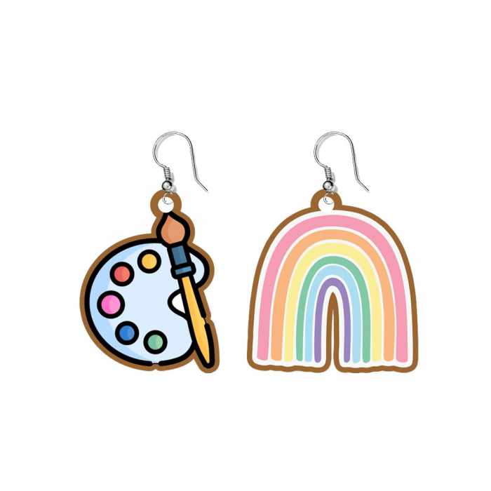 Cercei handmade Colorful artist cu tortite de otel inoxidabil, 30 mm [1]