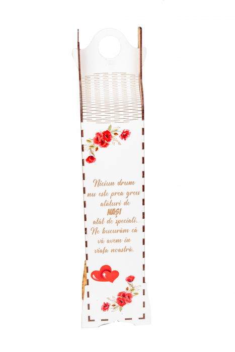 Cutie personalizata pentru sticla de vin cu mesaj pentru nasi [3]