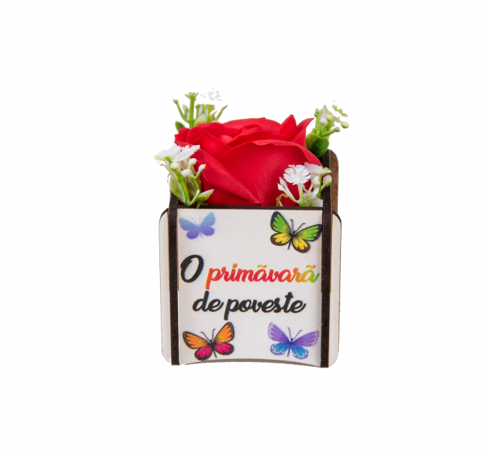 Cutie lemn personalizata cu trandafir de sapun O primavara de poveste [1]
