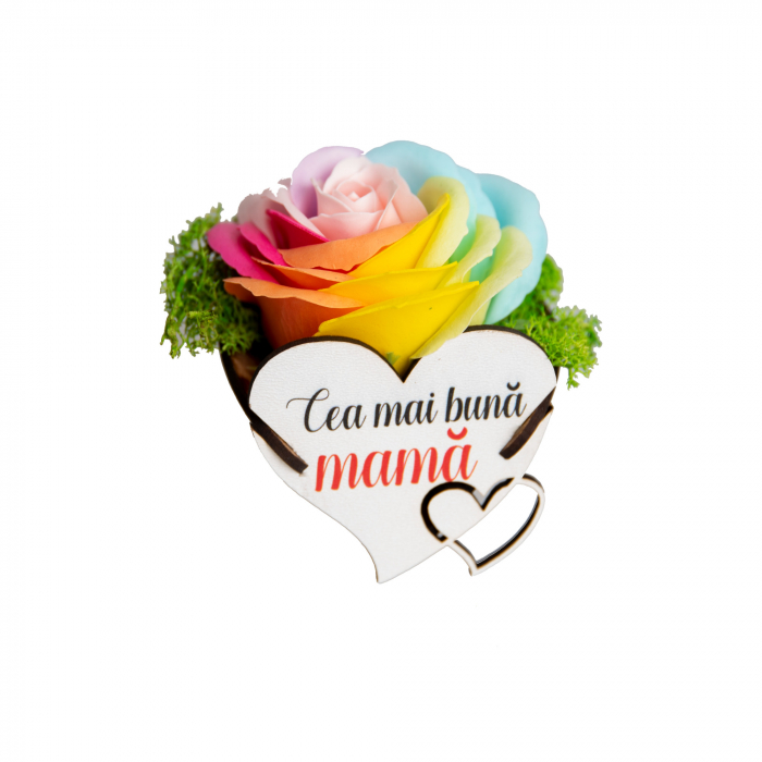 Cutie personalizata inima cu trandafir de sapun si licheni [2]