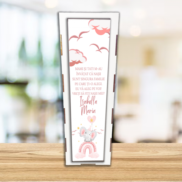Cutie de vin personalizata pentru nasii de botez fetita [1]