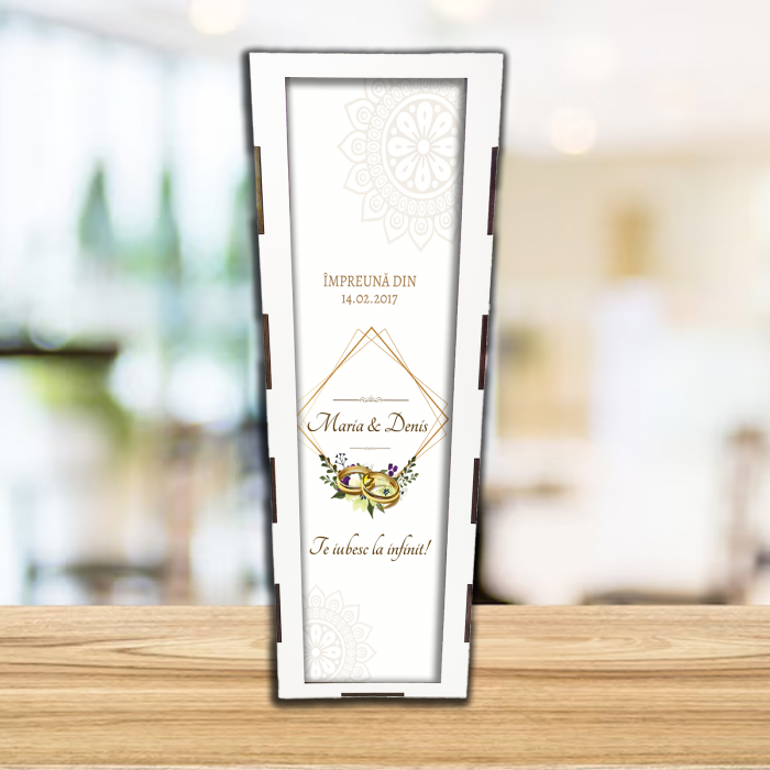 Cutie de vin personalizata Aniversare verighete [2]