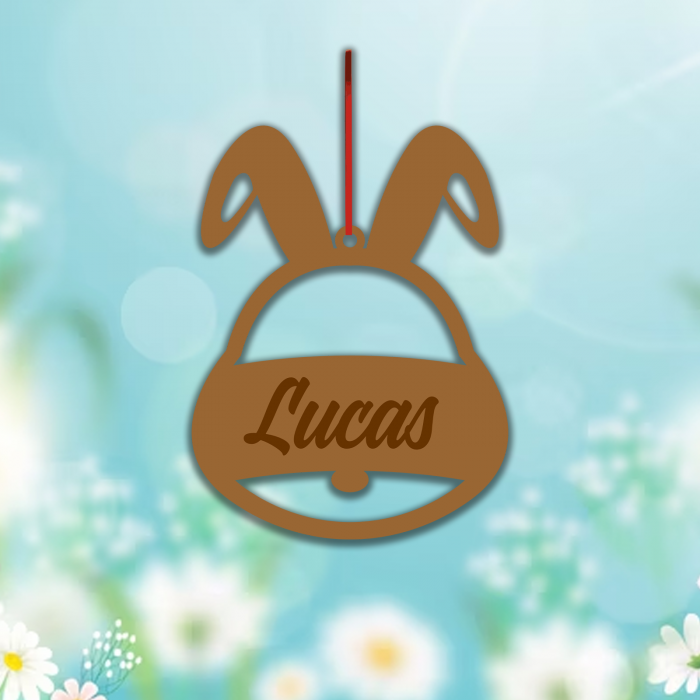 Decoratiune personalizata gravata cu nume Iepuras, 10 cm [1]