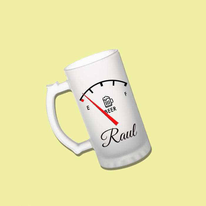 Halba de bere personalizata cu mesaj Beer fuel 700ml [1]
