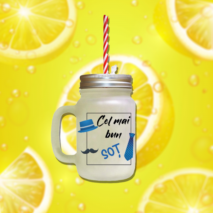 Halba personalizata cu pai cu mesaj 360 ml [2]