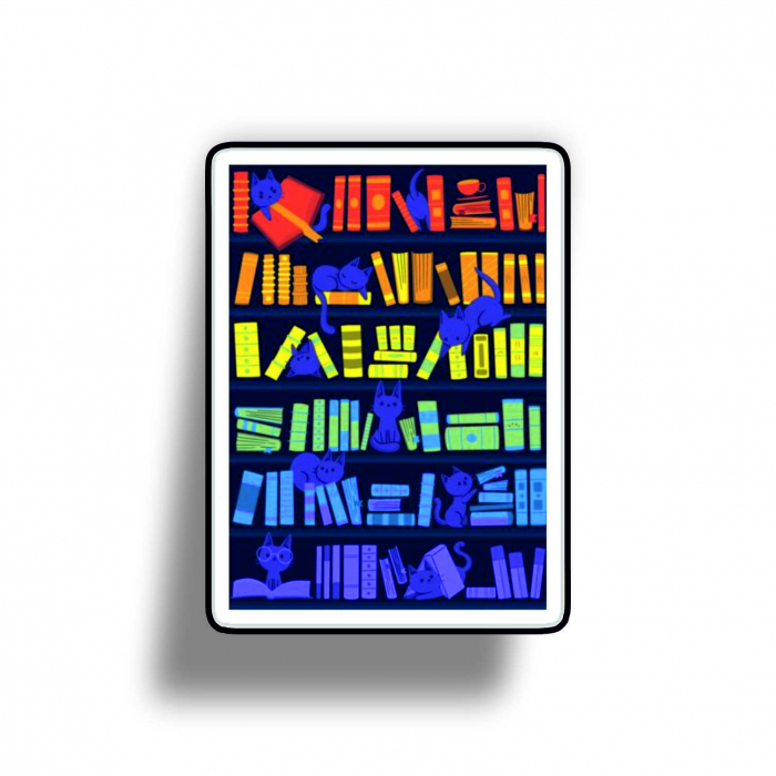 Insigna personalizata cu brosa Colorful bookshelf [1]
