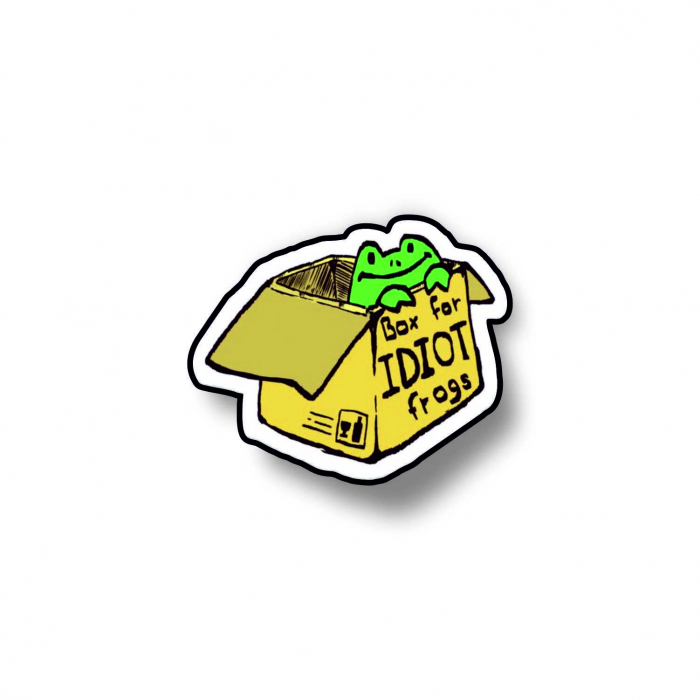 Insigna personalizata cu brosa Box for idiot frogs [1]
