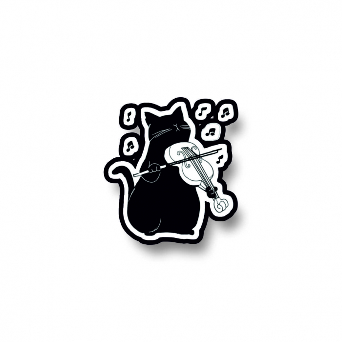 Insigna personalizata cu brosa Cat violonist [1]