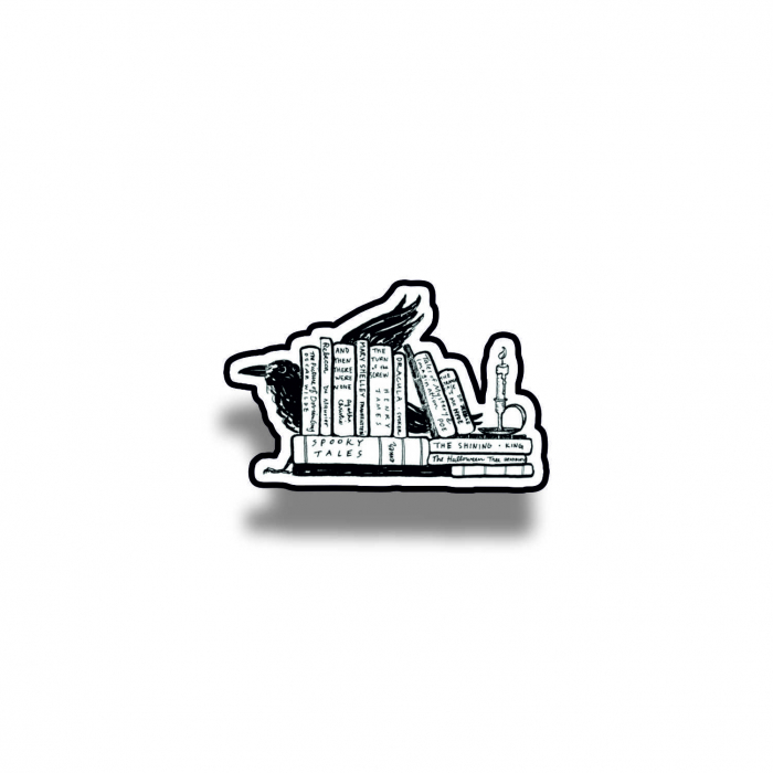 Insigna personalizata cu brosa Crow and books [1]