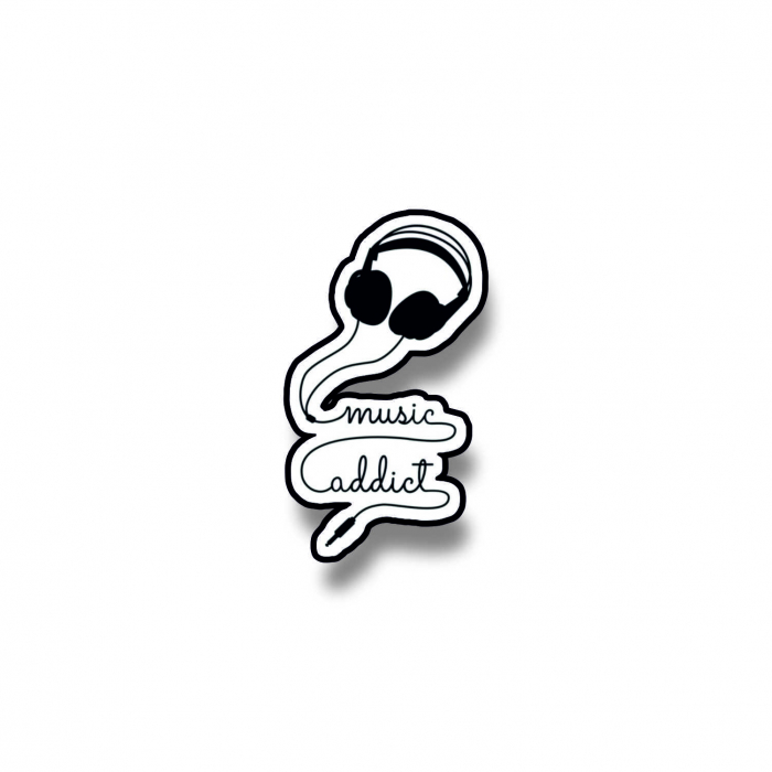 Insigna personalizata cu brosa Music addict [1]