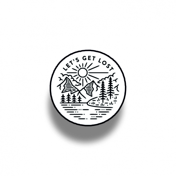 Insigna personalizata cu brosa Let's get lost [1]