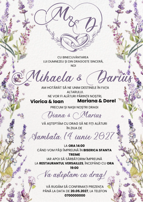 Invitatie nunta Lavanda [2]