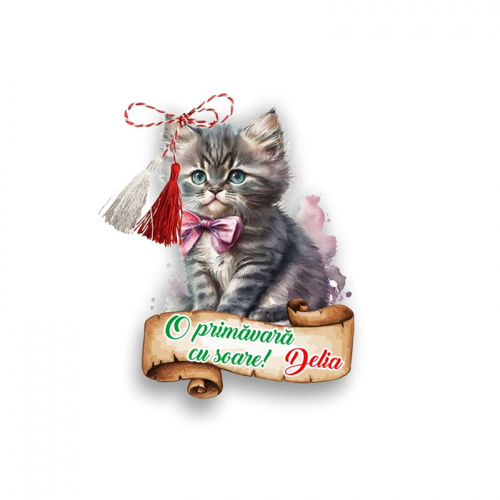 Martisor handmade model pisica cu fundita [1]