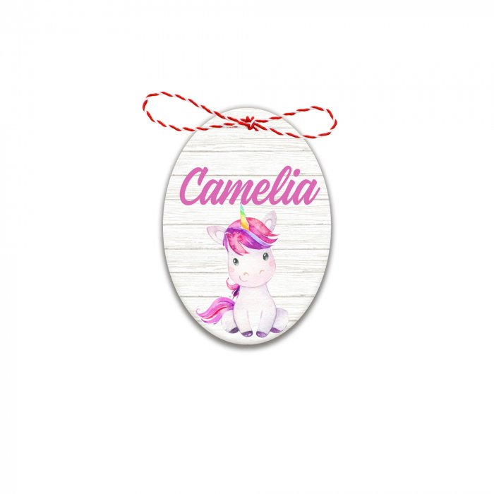 Martisor handmade cu nume unicorn watercolor [1]