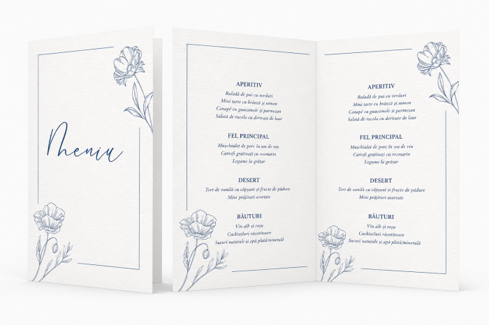 Meniu personalizat de nunta Everblue Elegance [2]