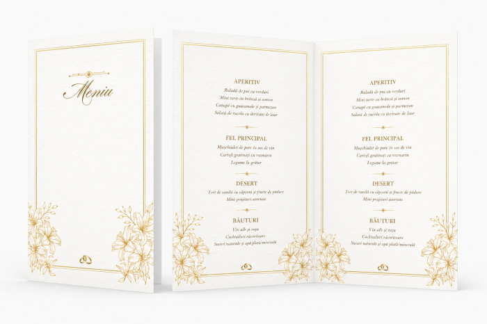 Meniu personalizat de nunta Golden Orchid [2]