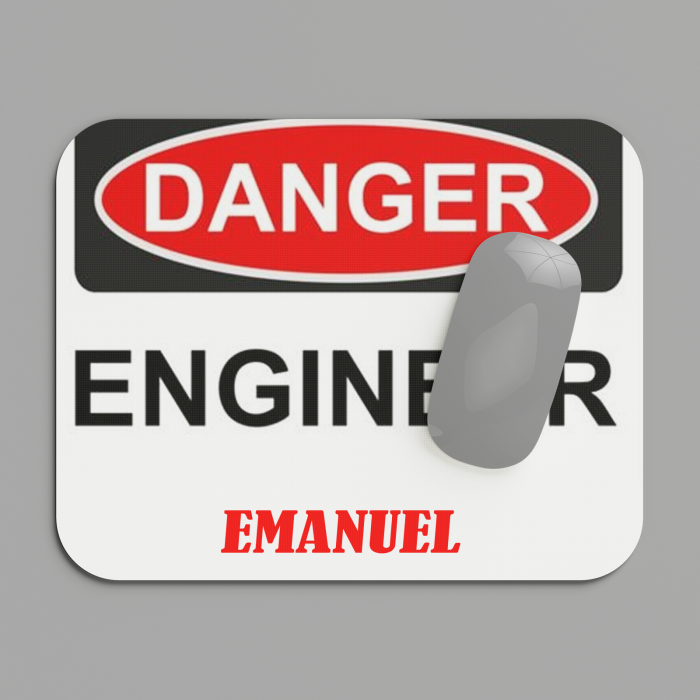 Mousepad personalizat cu nume Danger engineer [1]