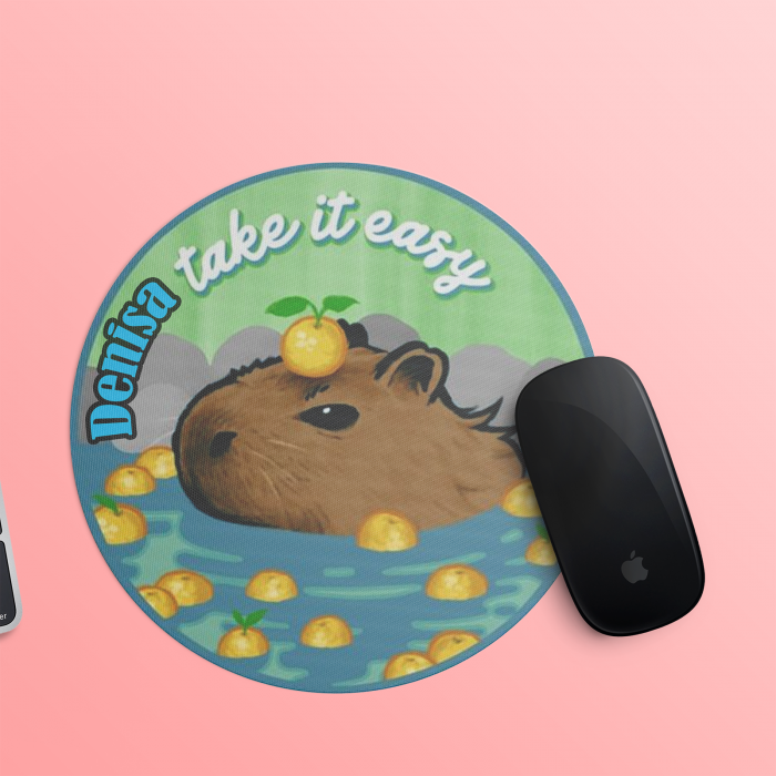 Mousepad personalizat cu nume Take it easy, capybara [1]