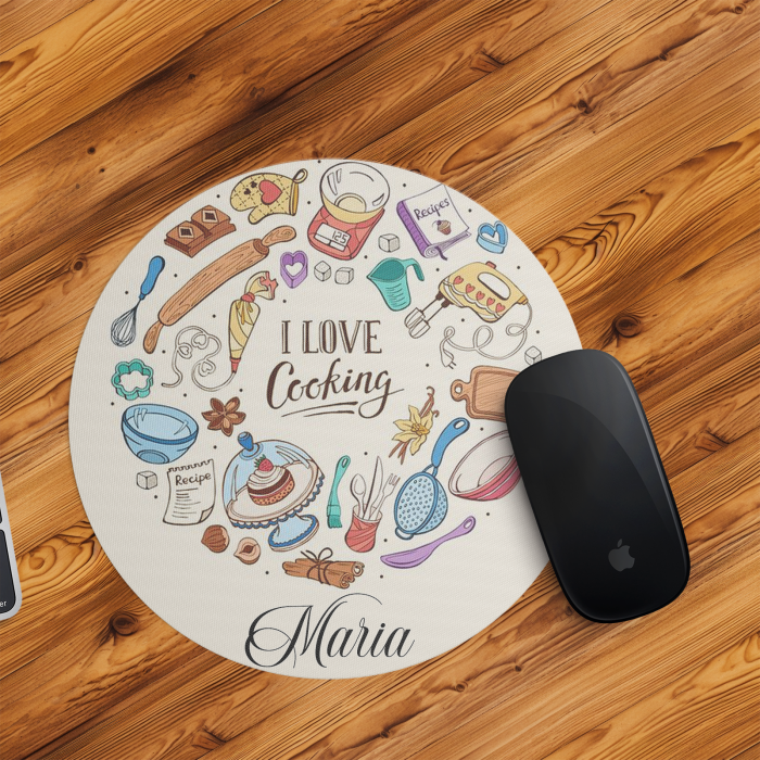 Mousepad personalizat cu nume I love cooking [1]
