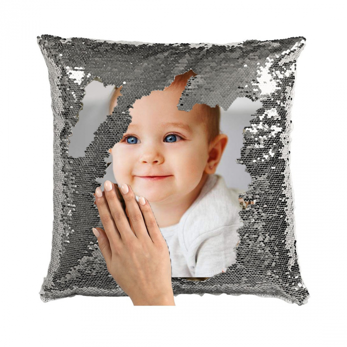 Perna personalizata paiete cu poza si mesaj [3]
