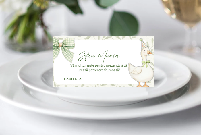 Plic bani botez personalizat Gentle Goose Glow [1]