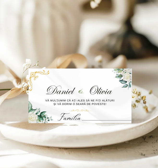 Plic bani nunta personalizat Vows in White [1]