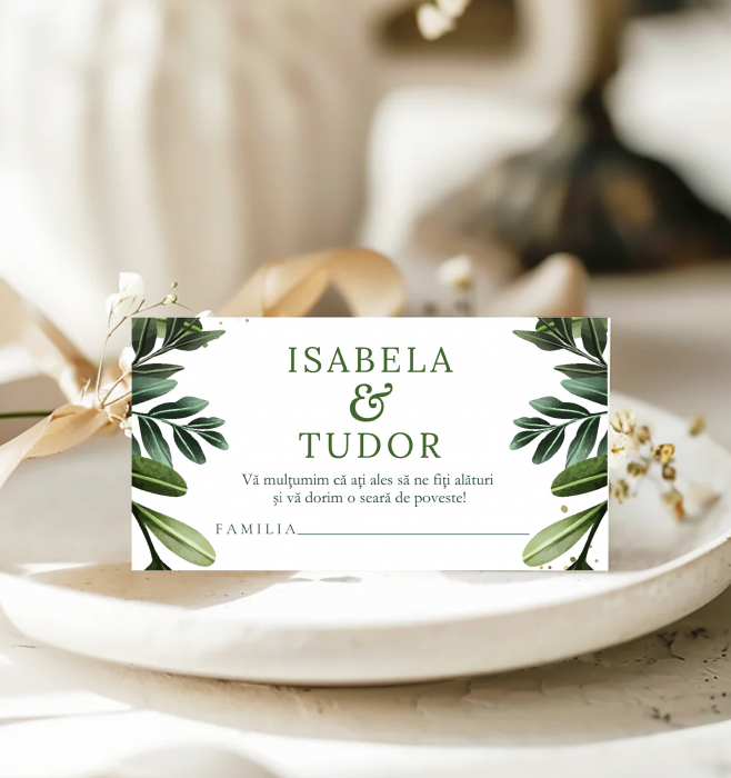 Plic bani nunta personalizat Leafy Glow [1]