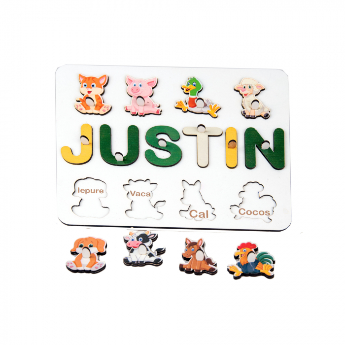 Puzzle personalizat cu nume model animale ferma incastru [3]