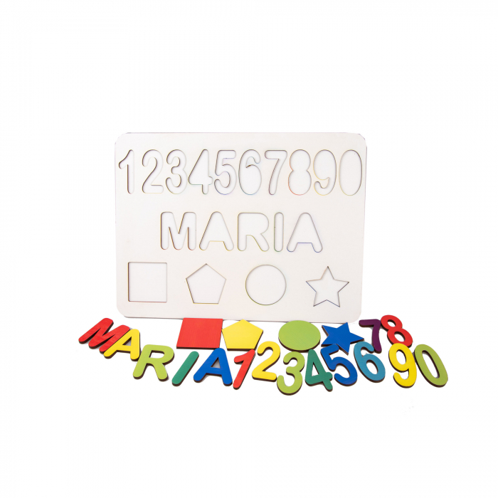Puzzle personalizat cu nume model forme geometrice incastru [2]