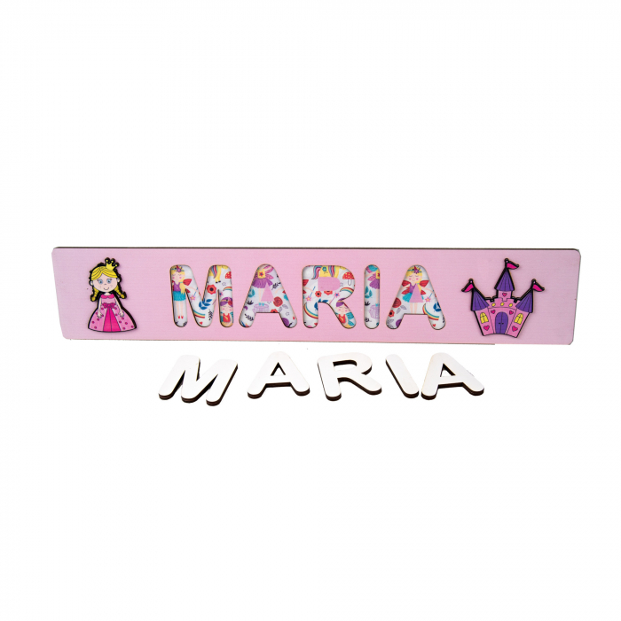Puzzle personalizat cu nume model printesa incastru [2]