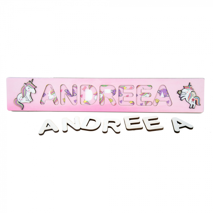 Puzzle personalizat cu nume model unicorn incastru [2]