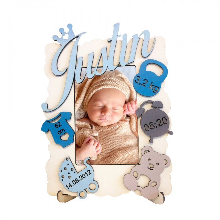 Rama foto personalizata pentru bebelus 22x18 cm [1]