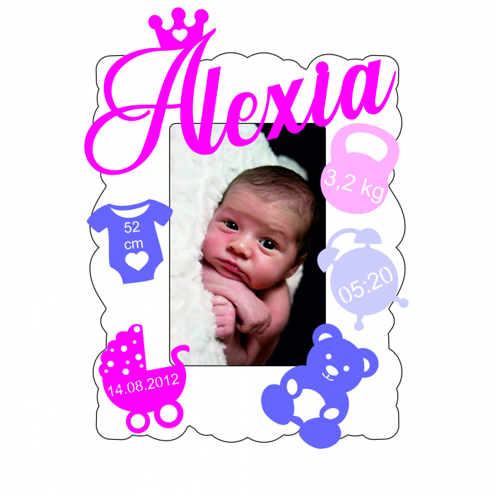 Rama foto personalizata pentru bebelus 22x18 cm [2]
