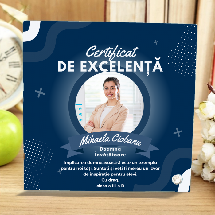 Rama foto personalizata din sticla Certificat de excelenta [1]