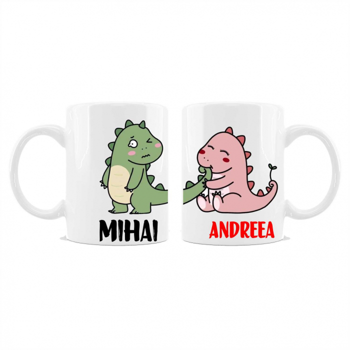 Cani personalizate cu nume pentru cuplu Dinozaur munch [1]