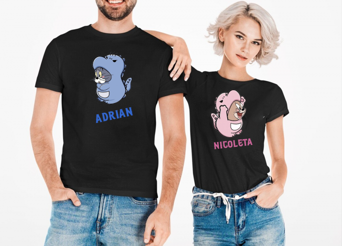 Tricouri personalizate cu nume Tom&Jerry negru [1]