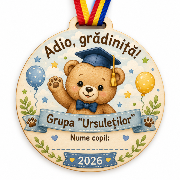 Medalie personalizata din lemn Grupa Ursuletilor [2]