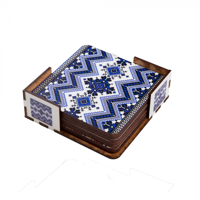 Set cu 6 Suporturi pentru Pahare model traditional albastru [2]