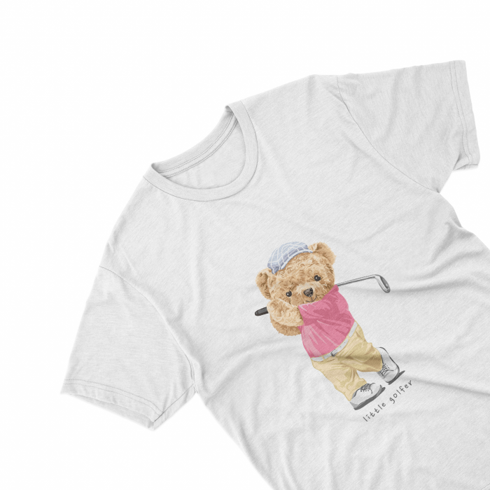 Tricouri personalizate cu ursulet Little golfer alb [1]
