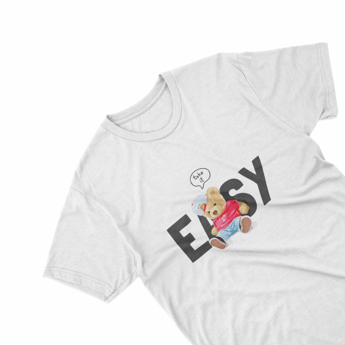Tricouri personalizate cu ursulet Take it easy negru [1]
