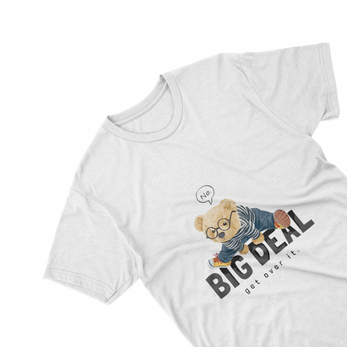 Tricouri personalizate cu ursulet No big deal alb [1]