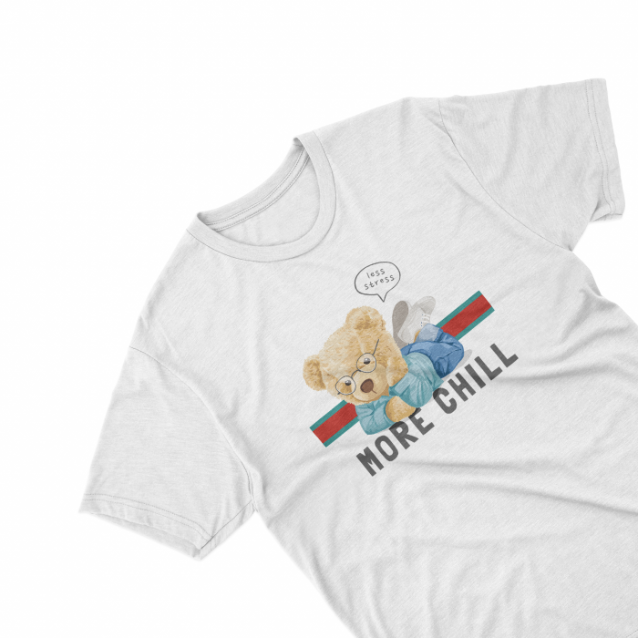 Tricouri personalizate cu ursulet More chill alb [1]