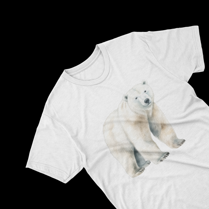 Tricouri personalizate cu poza Urs polar Watercolor alb [1]